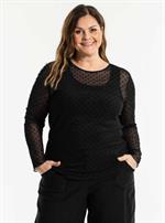 Gozzip - Jolanta Mesh Bluse, Sort